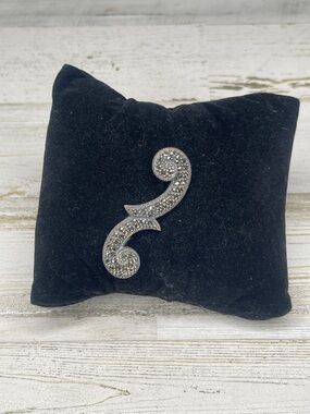Judith Jack Sterling Silver Marcasite Swirl Brooch Vintage
